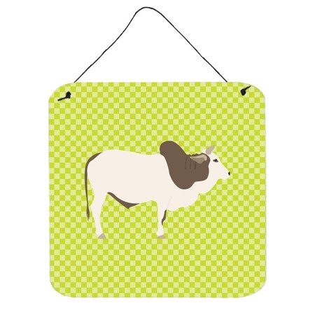 Carolines Treasures Malvi Cow Green Wall or Door Hanging Prints, 6 x 6 in. BB7656DS66
